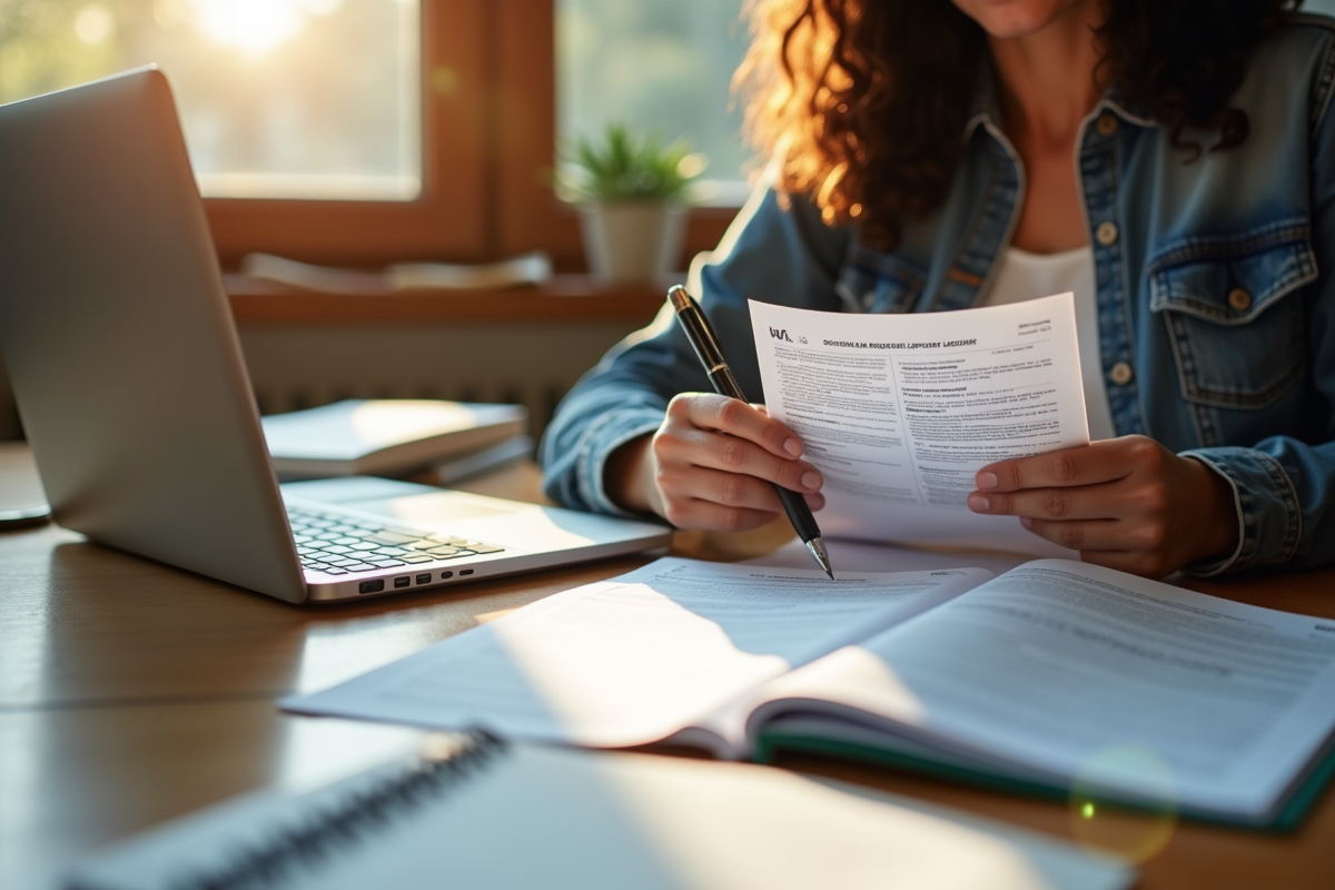 Adulte remplissant un formulaire pour devenir assistant éducatif à la maison